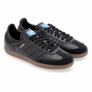 ADIDAS Samba OG Leather Sneakers with Blue Tongue Label